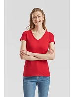 Fruit of the Loom Lady-Fit Valueweight V-Neck T Dámske tričko s výstrihom do V 16.1398 čierne