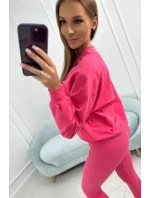 3-dielna sada mikina + top + legíny malinová