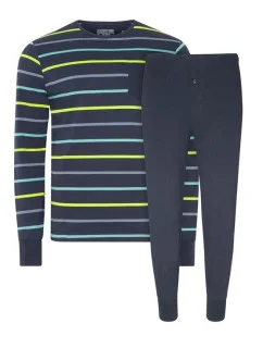 Pánske pyžamo 500008 498 tm.modrá/zelená - Jockey