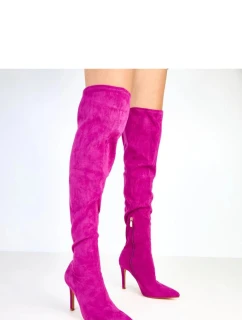 Dámske čižmy na vysokom podpätku AX-123 Fuchsia - COMER