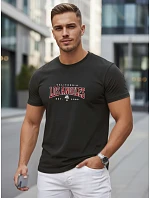 Pánske bavlnené tričko s nápisom, čierne, FashionStreet NX5136R Pánske bavlnené tričko s nápisom, čierne, FashionStreet NX5136R