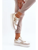 Damskie Niskie Sneakersy Beżowe Regines