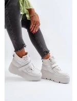 Zazoo 3450 Skórzane Sneakersy Damskie Białe