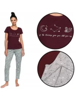 Dámske pyžamo Horoscope 40115-93X Bordeaux / Grey - Henderson Ladies Dámske pyžamo Horoscope 40115-93X Bordeaux / Grey - Henderson Ladies