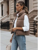 BEEWARM dámska vesta z ovčej kože v ťavej farbe FashionStreet TY3800
