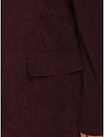 Dámska manšestrová bunda v baklažánovej farbe FashionStreet PY0159