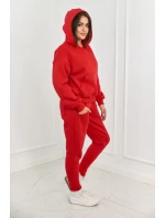 Zateplená sada mikinových + nohavíc červený