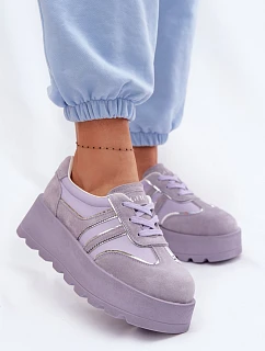 Semišové tenisky na platformě GOE TT2N4054 fialové