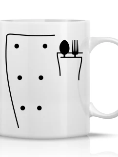 COOK - klasický biely keramický hrnček 300 ml