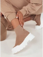 Dámske ponožkové topánky ORCE beige FashionStreet ZY0471