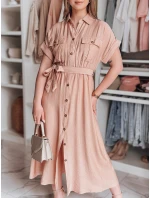 SUNNI LOVE ružové ľanové maxi šaty FashionStreet EY2609 SUNNI LOVE ružové ľanové maxi šaty FashionStreet EY2609