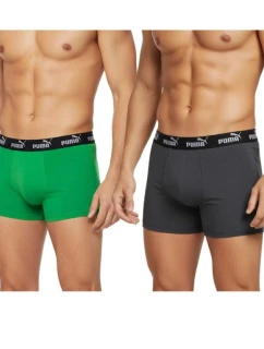 Pánske boxerky Puma 2-Pack Green Grey Comfortable Cotton