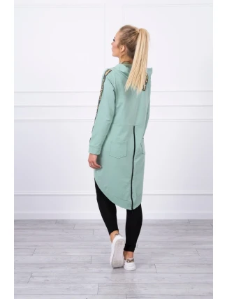 Mikina so zipsom na chrbte tmavo mätová Mikina so zipsom na chrbte tmavo mätová