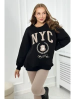 Bavlnená súprava, zateplená mikina + legíny čierny Bavlnená súprava, zateplená mikina + legíny čierny