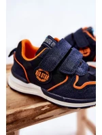 Dziecięce Buty Sportowe Rzepy Memory Foam System Big Star KK374183 Granatowe