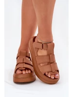 Sandały Damskie Na Platformie Camel Nitavelia