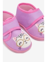 Dětské pantofle na suchý zip fialové Katline
