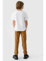 Chłopięce Spodnie Joggery Casual Gładkie 4F 4FJWMM00TTROM0812-82S Brązowe