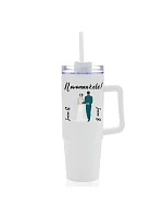 Personalizovaná termoska s priehľadným viečkom so svadobným párom Personalizovaná termoska s priehľadným viečkom so svadobným párom