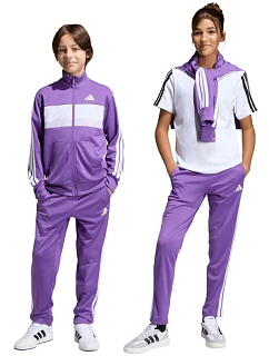 Adidas Seasonal Essentials Tiberio 3-Stripes detská tepláková súprava fialová KC2125