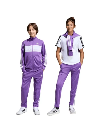 Adidas Seasonal Essentials Tiberio 3-Stripes detská tepláková súprava fialová KC2125