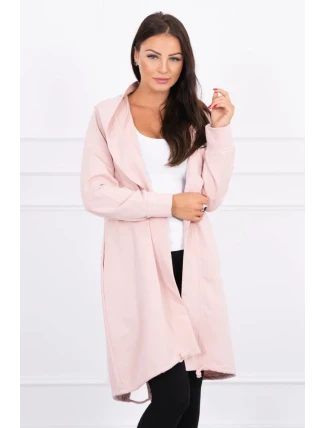 Pláštenka oversize s potlačou tmavo púdrovo ružová