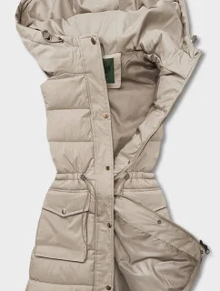 Béžová dámska vesta s kapucňou (CAN-860)