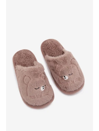 Detské papuče s kožušinou - tmavobéžové Norene Detské papuče s kožušinou - tmavobéžové Norene