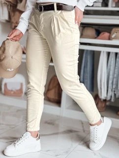 Dámske nohavice chinos s opaskom MODELA light beige FashionStreet UY2570
