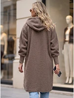 Dámsky dlhý kabát z ovčej kože s kapucňou Fango FashionStreet NY0799