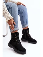 Damskie Botki Workery Na Suwak Czarne Ninsuni