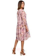 S214 Šifónové šaty so spadnutým pásom - model 1