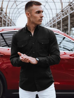 Pánska čierna košeľa Jenille FashionStreet DX2373