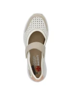 Pohodlné šnurovacie topánky Rieker W RKR575A beige
