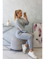 Zateplená súprava s krátkou mikinou šedá