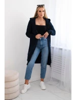 Zateplená dlhá mikina s kapucňou v tmavomodrej farbe Zateplená dlhá mikina s kapucňou v tmavomodrej farbe