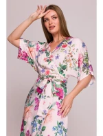 S405 Zavinovacie maxi šaty s potlačou - model 1