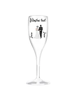 Personalizovaná nerozbitná pohár na prosecco so svadobným párom Personalizovaná nerozbitná pohár na prosecco so svadobným párom