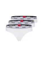 Dámske tangá Triplet Thong Stripe 3 pack 50469681 biele - Hugo Boss