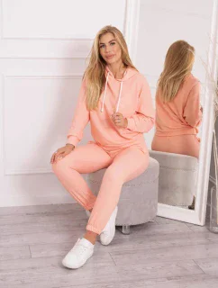 Súprava mikiny s kapucňou marhuľová