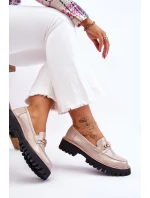 Lakierowane Mokasyny Na Platformie Beżowe Ronin