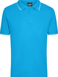Daiber JN 986 Pánske polo tričko z piké 02.0986 tyrkysová/biela