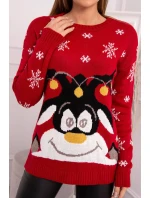 Vianočný sveter so sobom červený