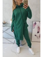 Mikinová súprava s dlhšou stranou tmavo zelená Mikinová súprava s dlhšou stranou tmavo zelená