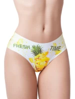 Dámske nohavice Slinky Fresh Summer 2 White with Yellow Pattern - Meméme Dámske nohavice Slinky Fresh Summer 2 White with Yellow Pattern - Meméme