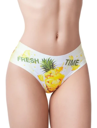 Dámske nohavice Slinky Fresh Summer 2 White with Yellow Pattern - Meméme Dámske nohavice Slinky Fresh Summer 2 White with Yellow Pattern - Meméme