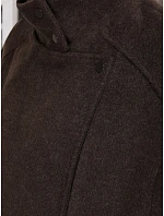 Krátky dámsky kabát z vlny, hnedý, FashionStreet TY6034