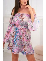 Španielske kvetinové fialové šaty Španielske kvetinové fialové šaty