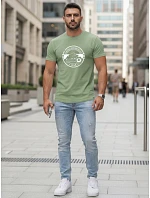 Pánske bavlnené tričko s potlačou motýľa svetlozelené FashionStreet NX5088R Pánske bavlnené tričko s potlačou motýľa svetlozelené FashionStreet NX5088R