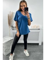 Bavlnená blúzka s džínsovým vreckom